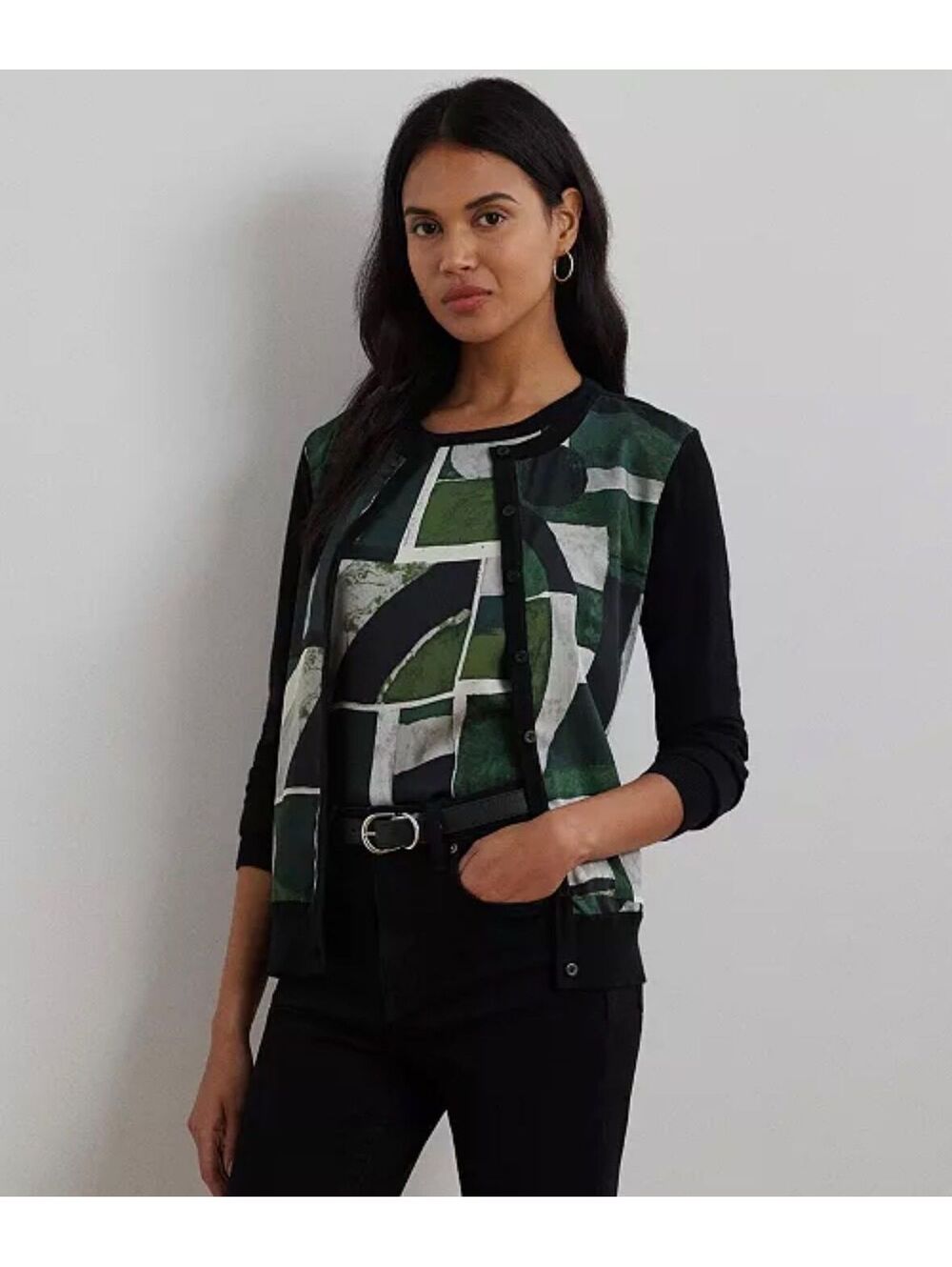 Lauren Ralph Lauren Geo-Print  Cardigan P/XS ($265)